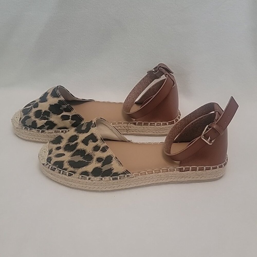 Old Navy Black Brown Animal Print Espadrilles Size  8 - Picture 5 of 10